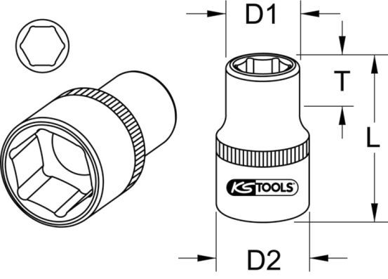 KS TOOLS Насадка торцового ключа 964.14045